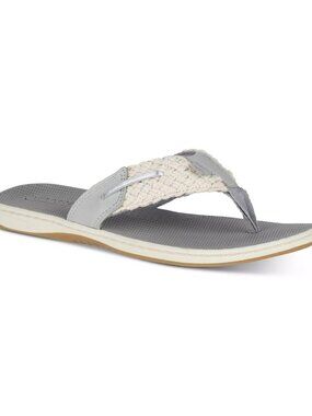 Sperry Parrotfish Flip Flop Sandal Gray Silver 8 New $50